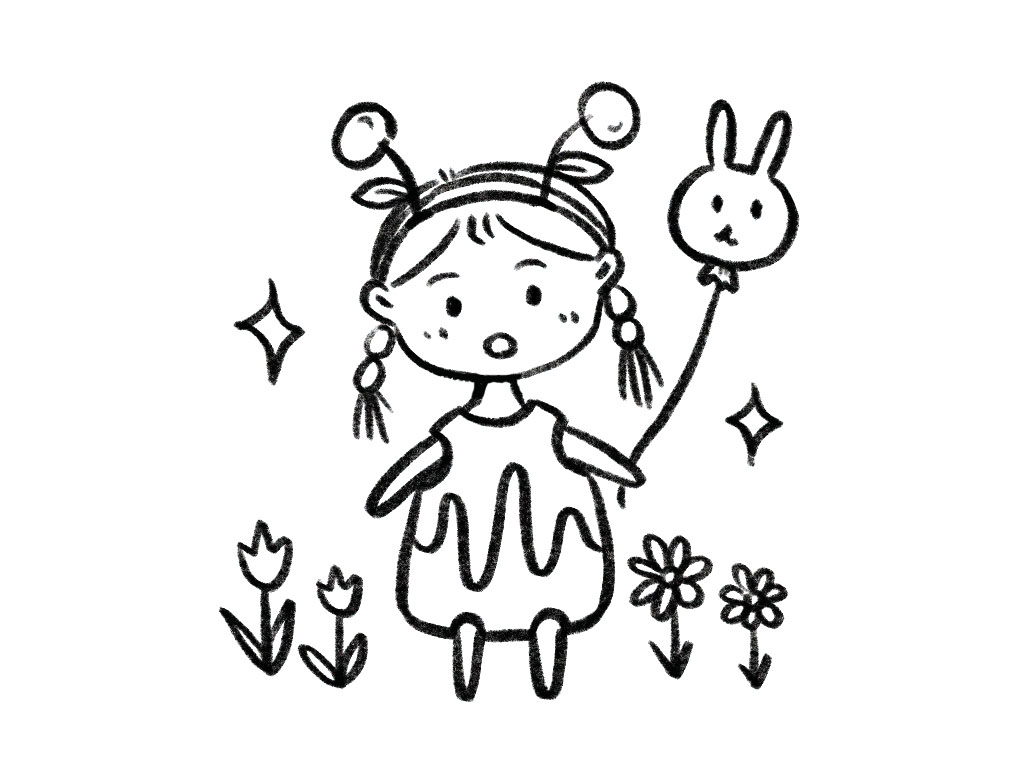 可爱小女孩简笔画教程-图8