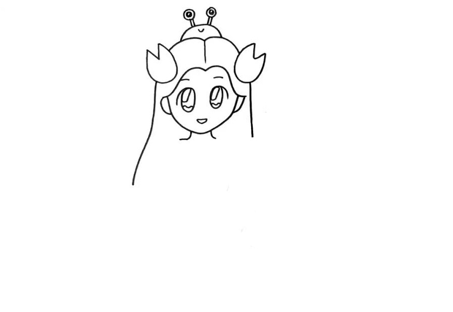 十二星座漫画人物-巨蟹座简笔画-图2