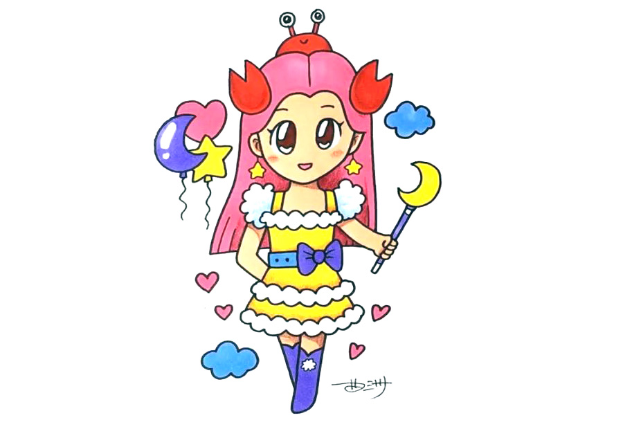 巨蟹座卡通怎么画