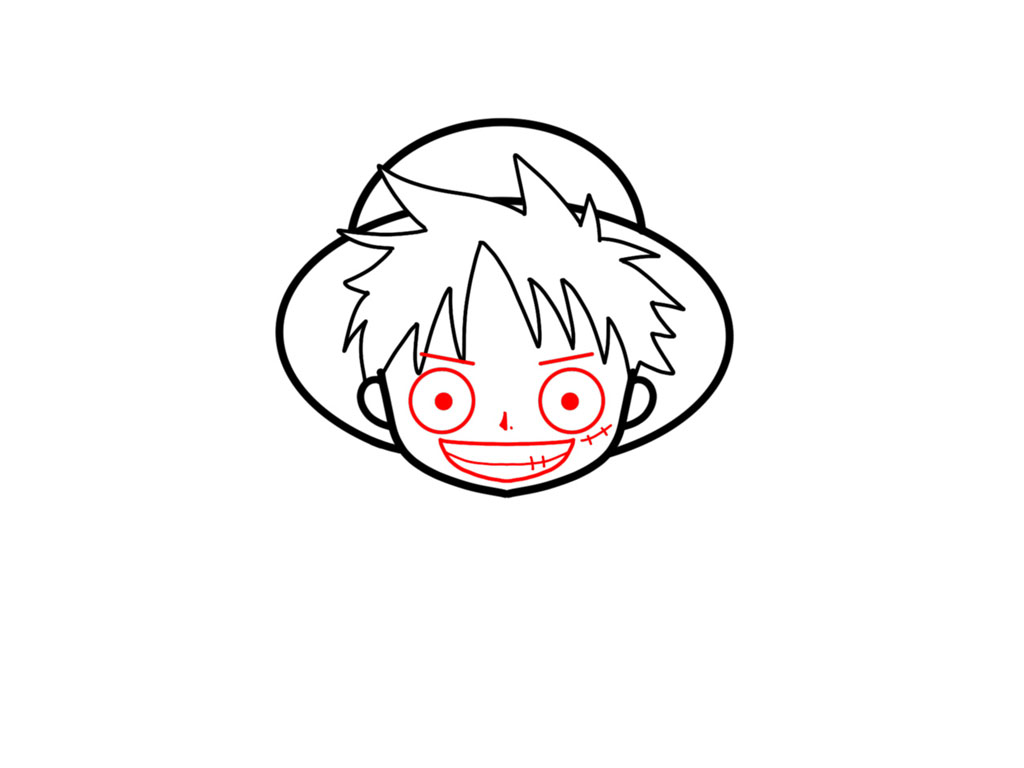 海贼王路飞简笔画画法图解-图6