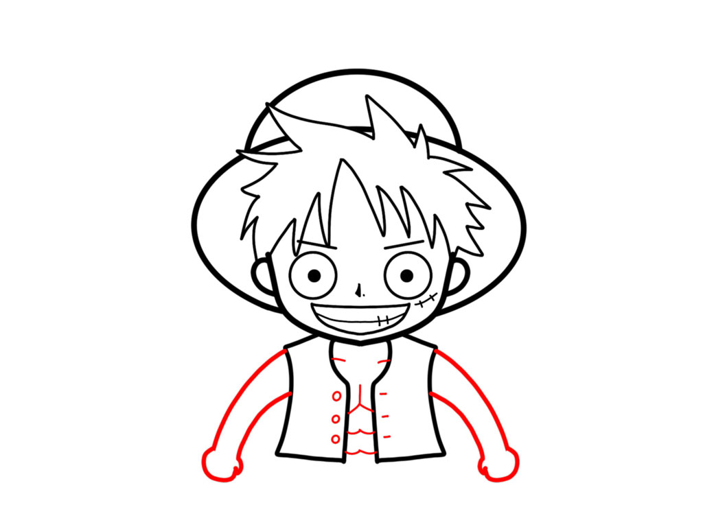 海贼王路飞简笔画画法图解-图8