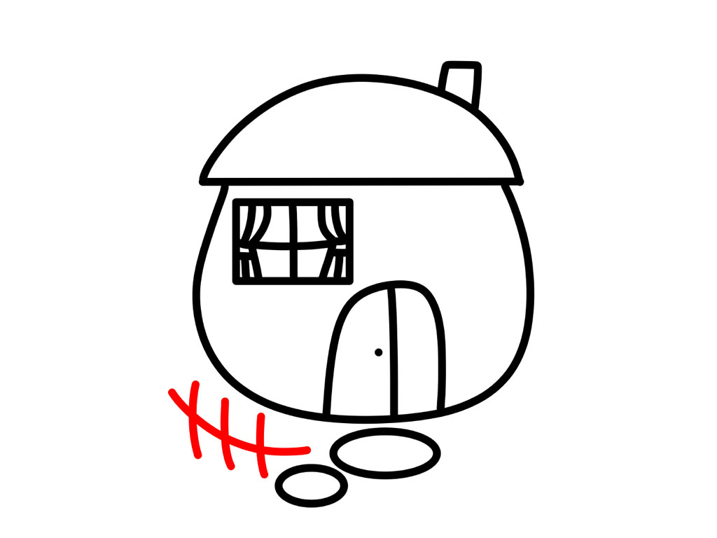 一间蘑菇房简笔画画法教程-图8