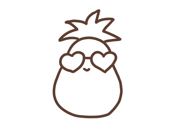 超可爱菠萝简笔画教程-图3