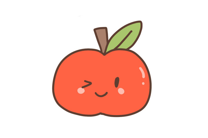 可爱柿子简笔画教程