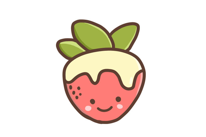 可爱草莓简笔画教程