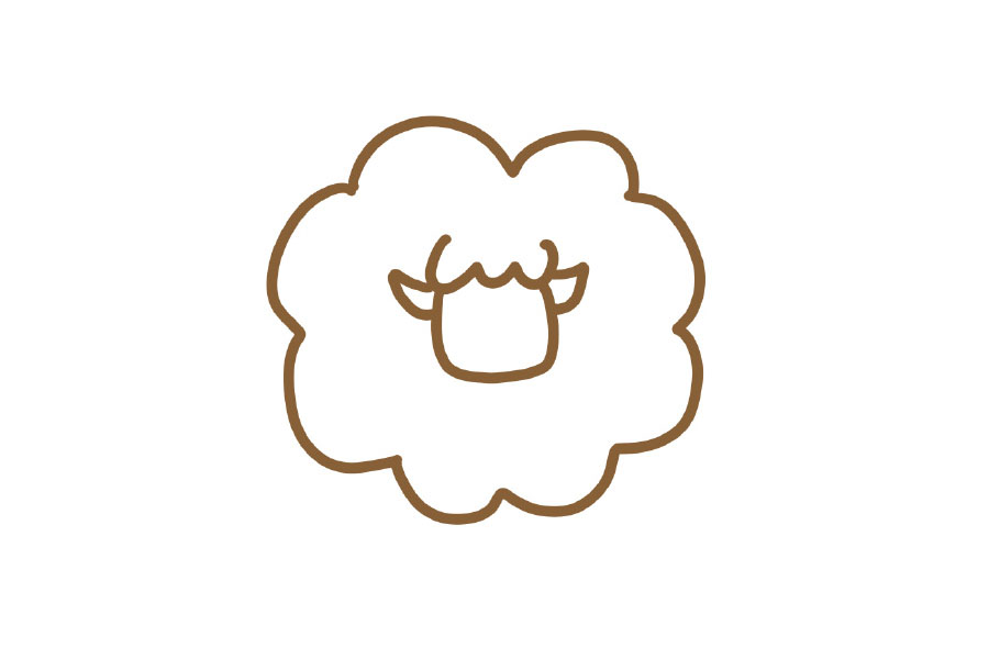 可爱绵羊简笔画教程-图3