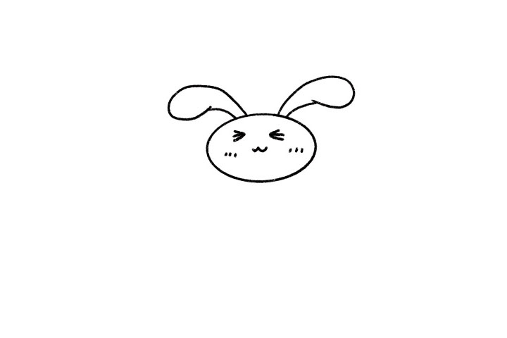 伸懒腰的小兔子简笔画教程-图2
