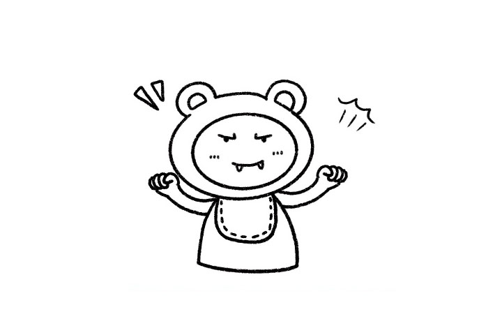 生气的熊妈妈简笔画教程-图3