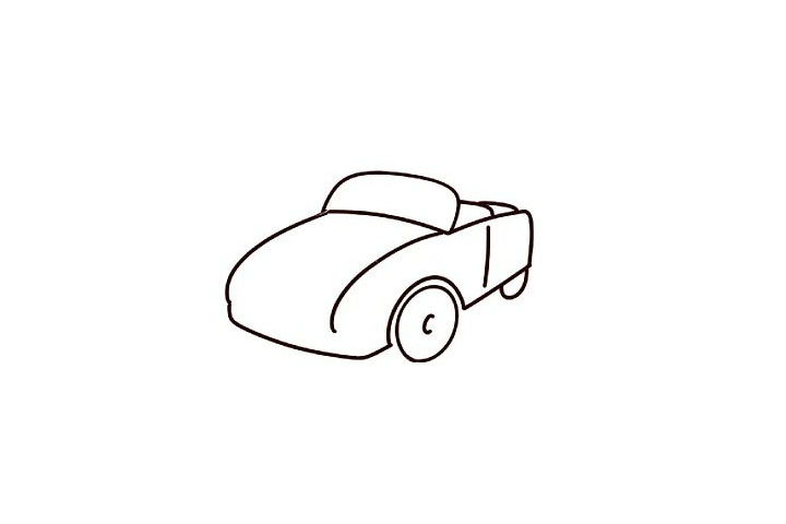 敞篷跑车简笔画教程-图5
