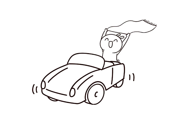 敞篷跑车简笔画教程-图7
