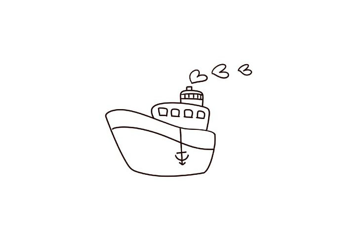 游轮简笔画教程-图6