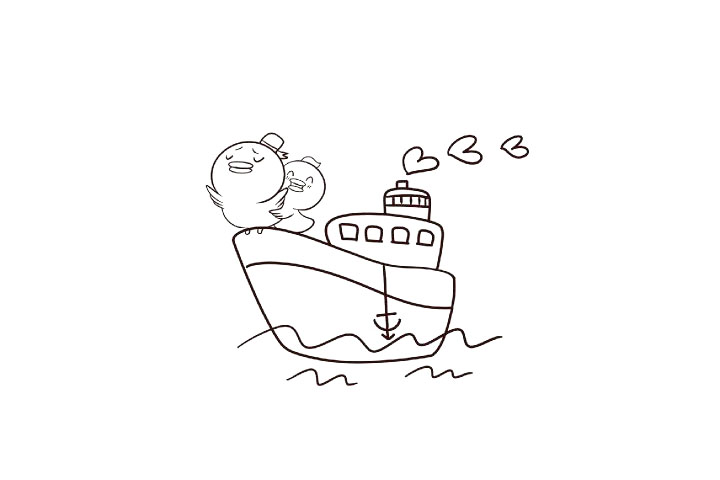 游轮简笔画教程-图8