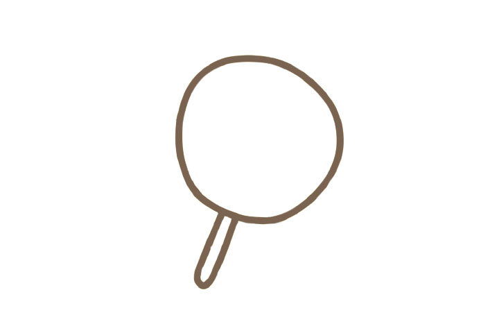 夏日解暑团扇简笔画画法-图1