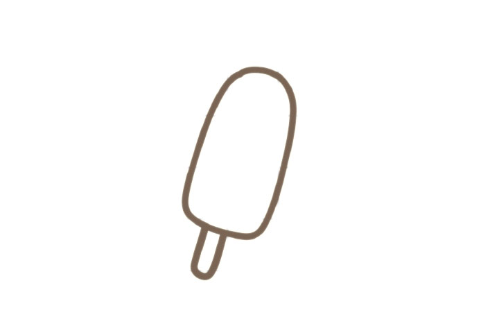 夏日解暑巧克力冰棒简笔画画法-图1