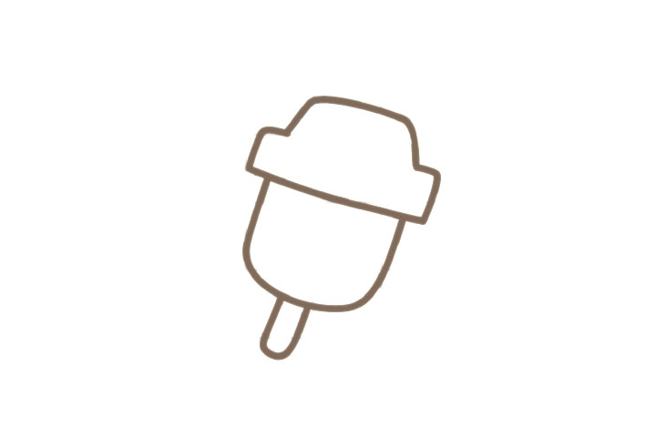 夏日解暑小雪人雪糕简笔画画法-图2