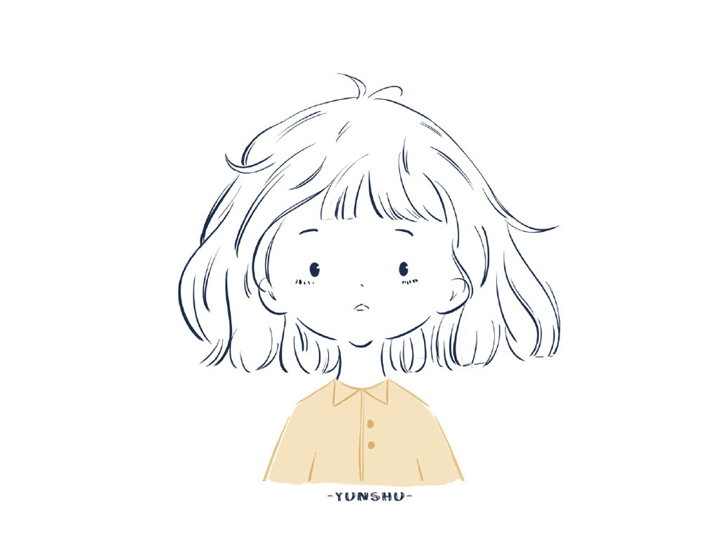 一组简笔画小清新女孩头像-图3