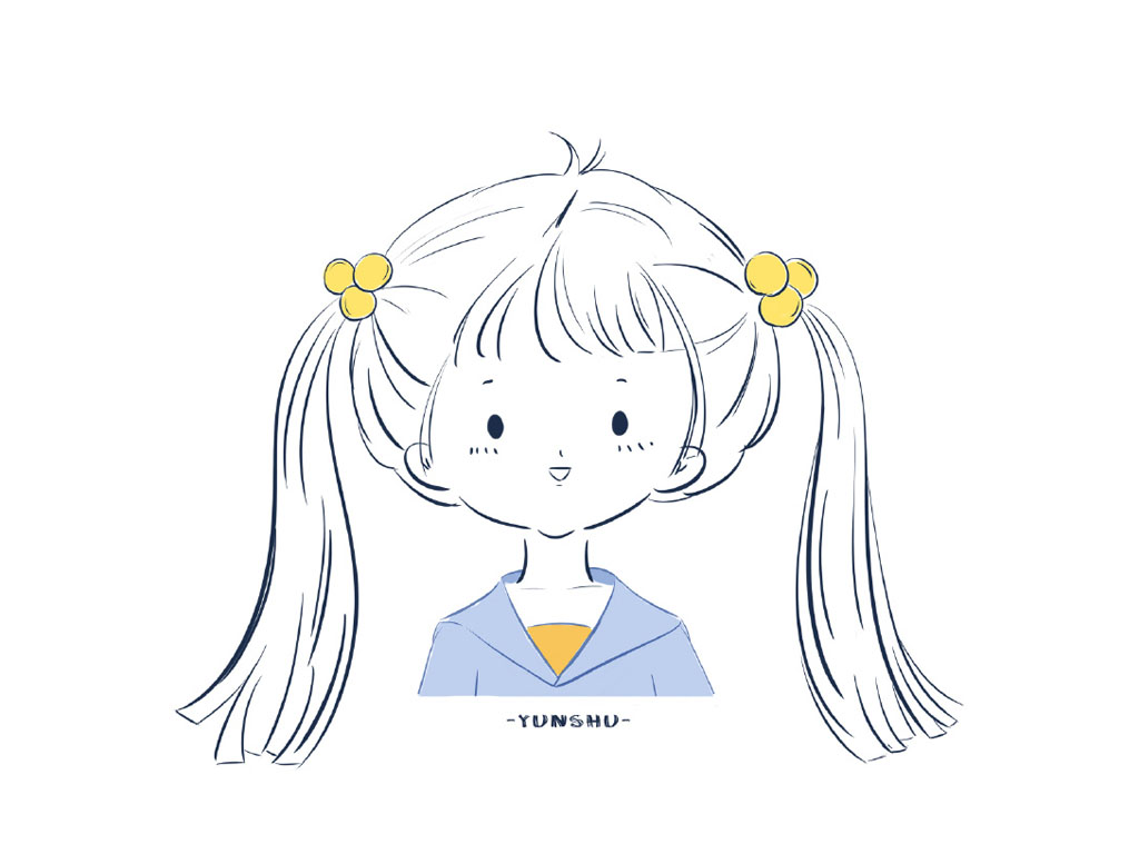 一组简笔画小清新女孩头像-图9