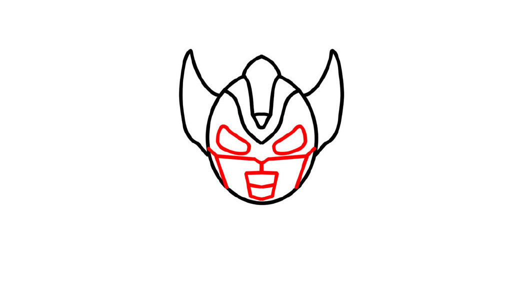 泰迦奥特曼简笔画画法详解-图4