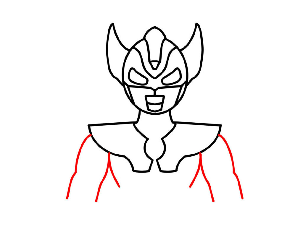 泰迦奥特曼简笔画画法详解-图7