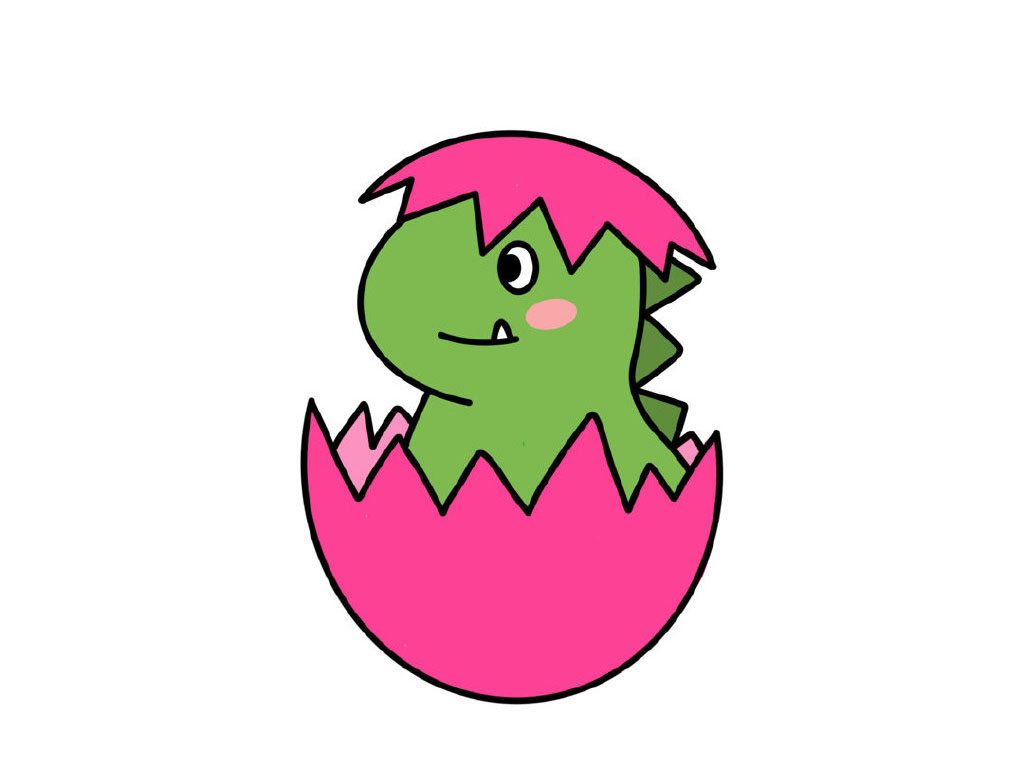 一只恐龙蛋宝宝简笔画教程