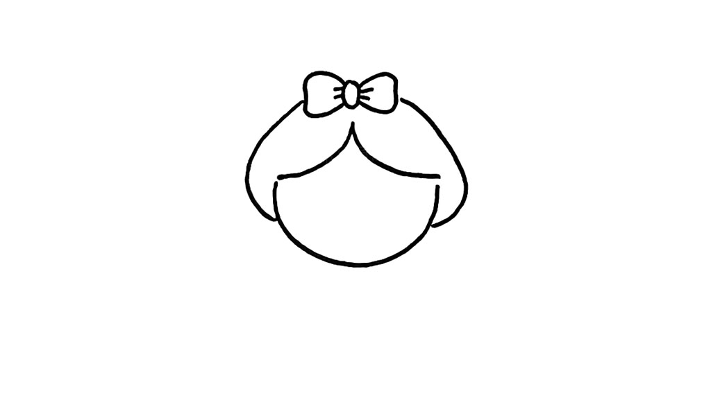 步骤4：再简单画一下头发。