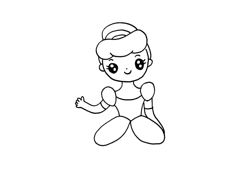 步骤11：手臂的动态可以画一个抬起的手臂和一个自然下垂的手臂，这样会更加活泼生动。