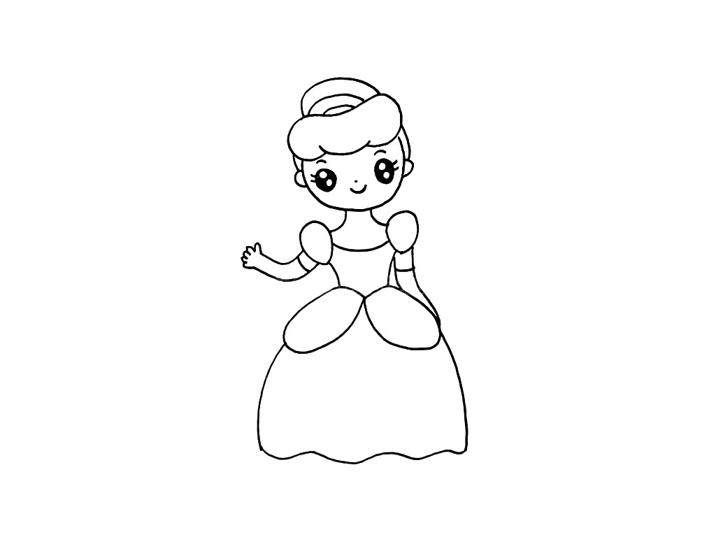 步骤12：然后，补全裙摆