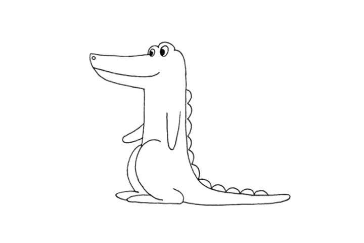 简单四步画卡通鳄鱼-图3