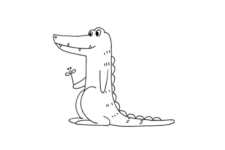 简单四步画卡通鳄鱼