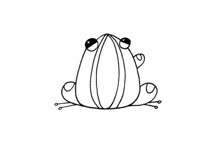 文艺小青蛙简笔画画法教程-图4