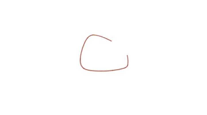 步骤1：画头部，画狗狗的脑袋轮廓，右上角留口。