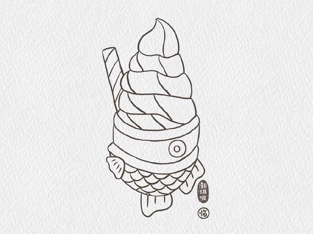 一组雪糕简笔画图片-图3