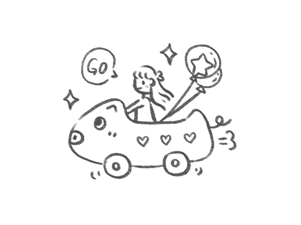 小女孩开猪猪汽车简笔画画法步骤-图8