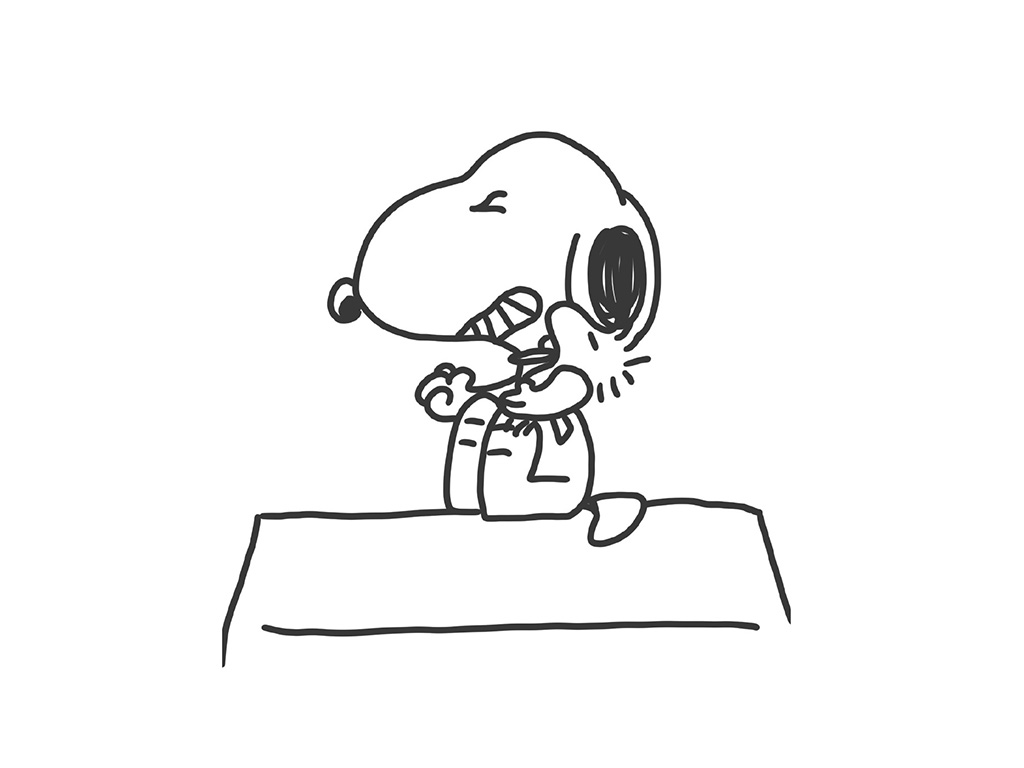 一组可爱史努比简笔画图片-图2