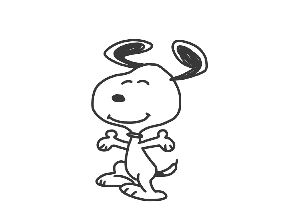 一组可爱史努比简笔画图片-图5