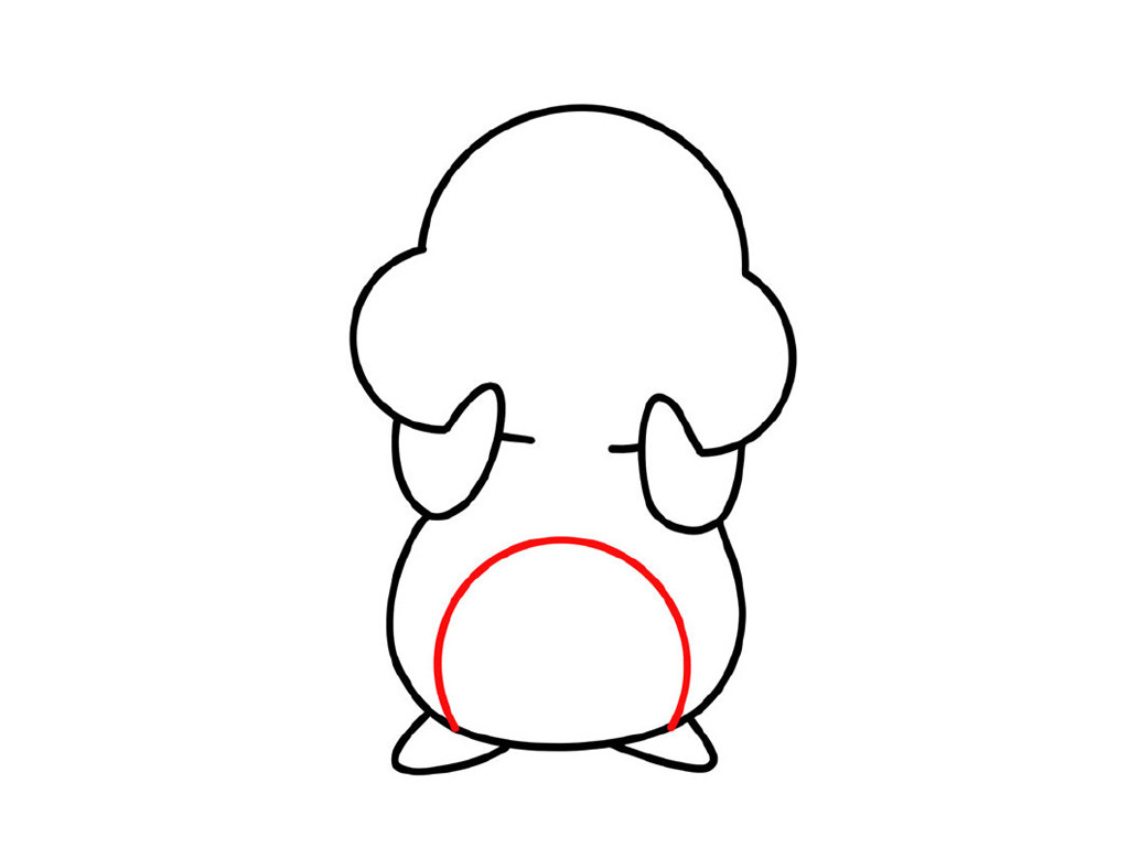 胖胖小黄鸭简笔画画法步骤-图6