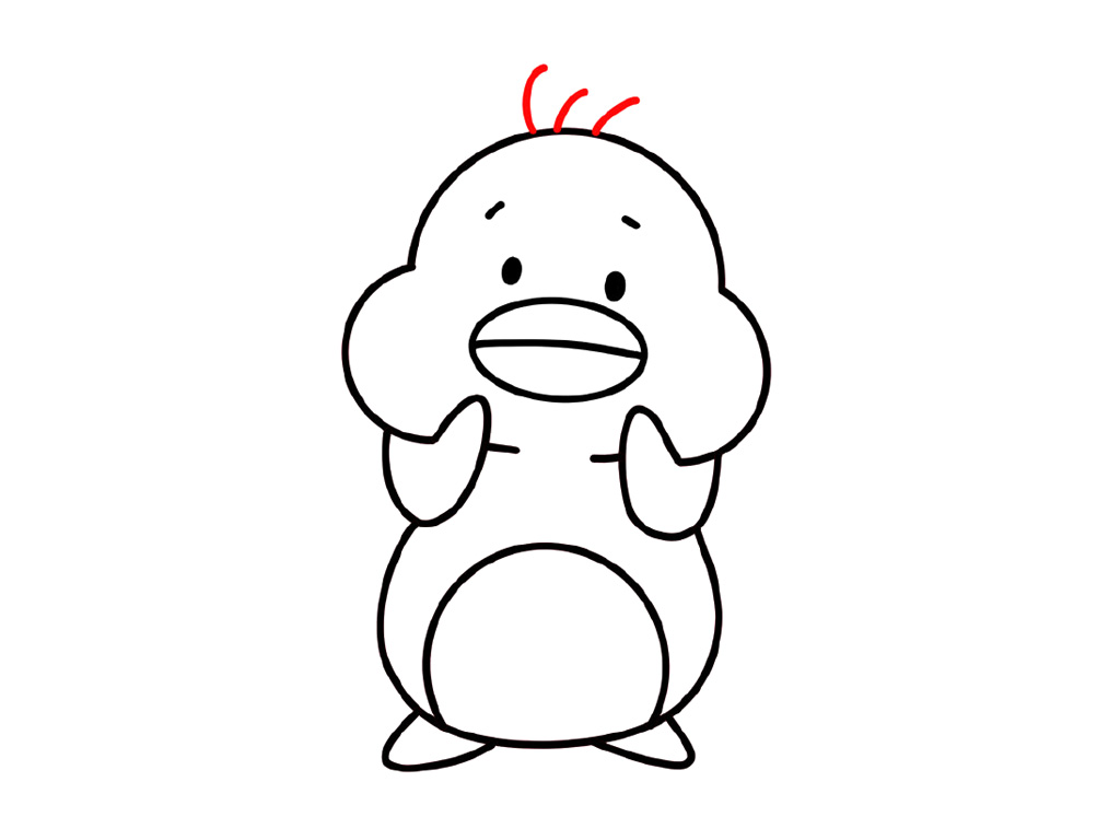 胖胖小黄鸭简笔画画法步骤-图8