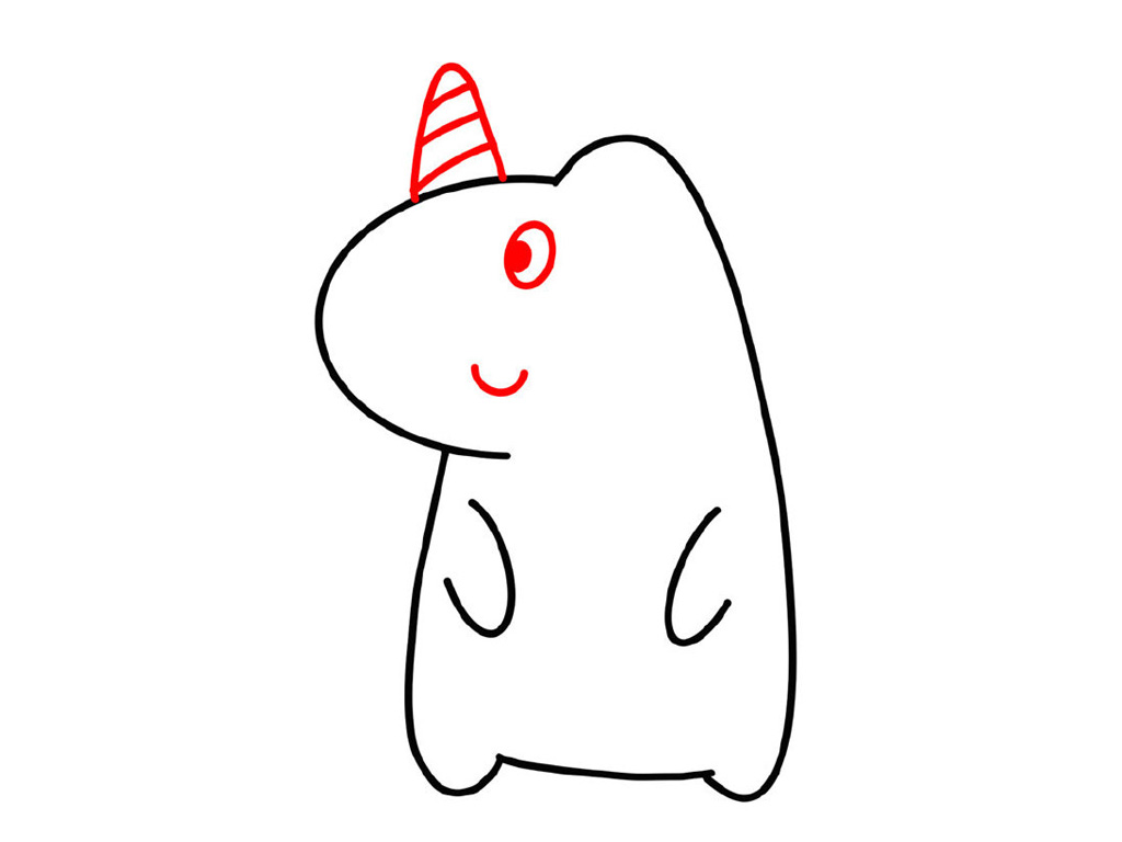 独角兽简笔画图解教程-图6