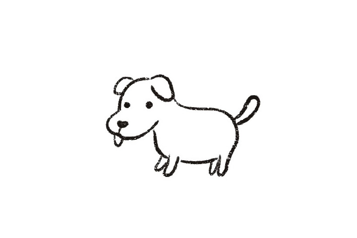 小黄狗简笔画分解步骤-图7