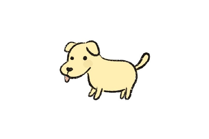 小黄狗简笔画分解步骤