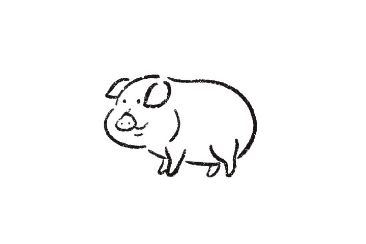 小肥猪简笔画分解步骤-图7