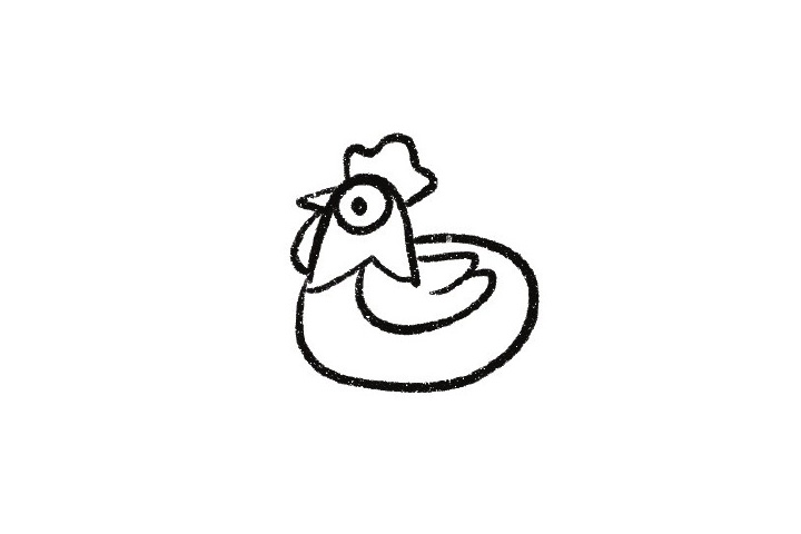 母鸡简笔画分解步骤-图6