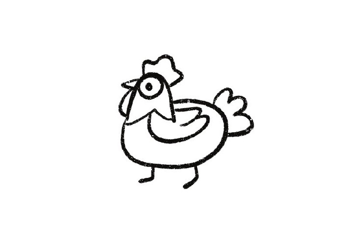母鸡简笔画分解步骤-图7