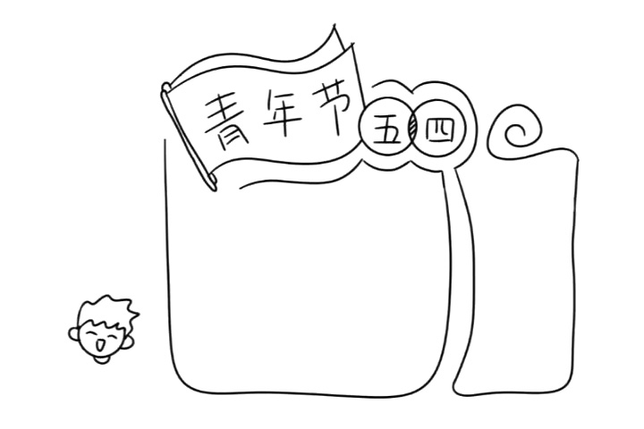 简单的五四青年节手抄报分解步骤-图5