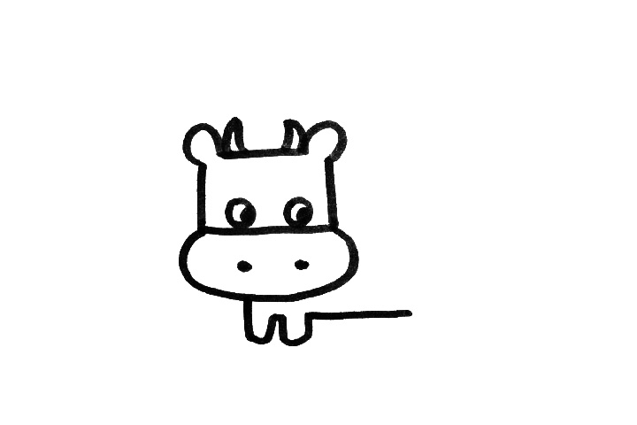 一只萌萌哒的小奶牛简笔画教程-图4
