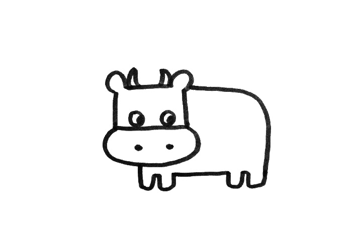 一只萌萌哒的小奶牛简笔画教程-图6