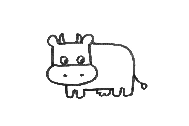 一只萌萌哒的小奶牛简笔画教程-图8