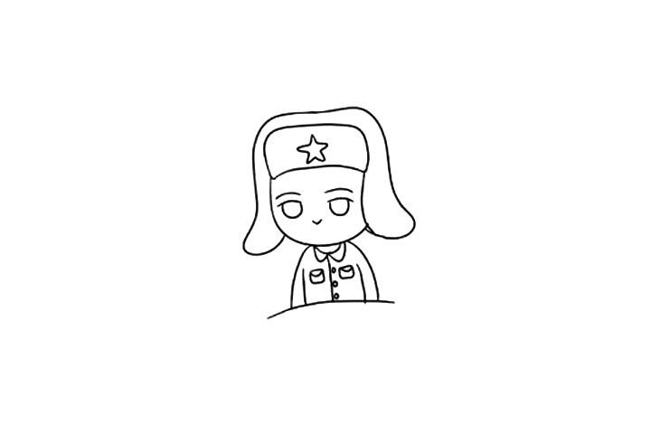 雷锋简笔画画法分解步骤-图7