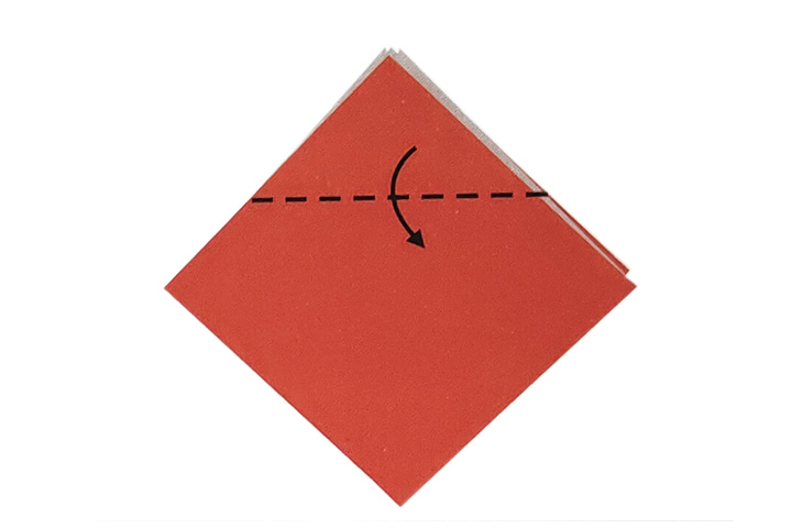 步骤5：将第一层沿虚线折叠。