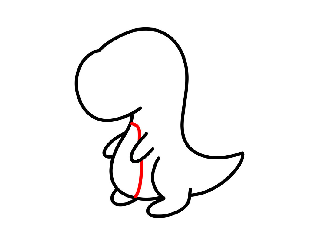 一只奶凶奶凶的小恐龙简笔画画法步骤-图6